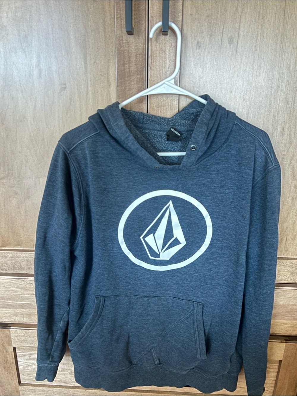 Volcom Charcoal Hoodie with White Stone Emblem